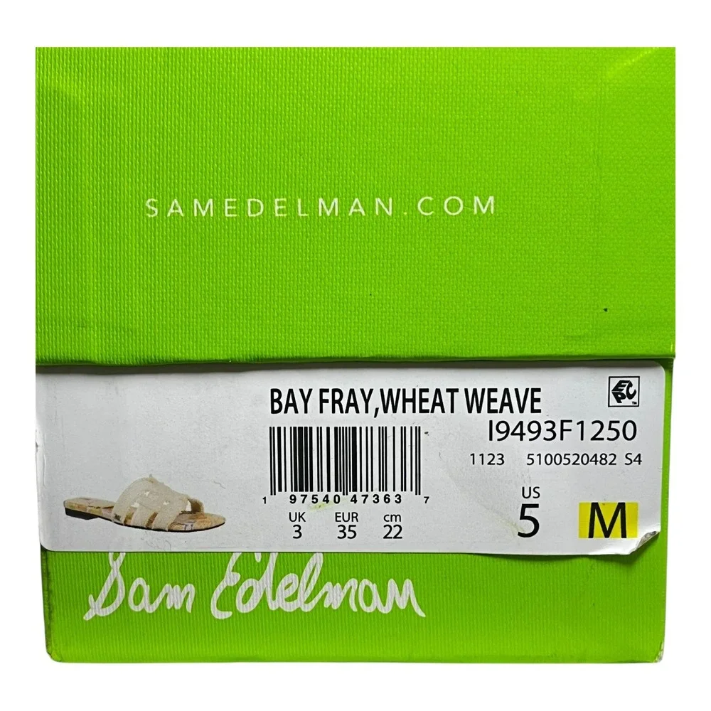 Sam Edelman Bay‎ Fray Wheat Weave Slides Sandals Women's Size 5 Floral Print NIB - Picture 8 of 9